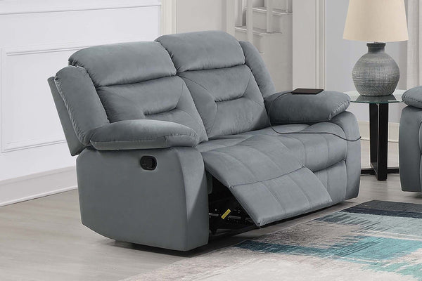 English Elm Manual Reclining Loveseat Velvet Upholstered Tufted Backrest Usb Port Living Room B011P468569