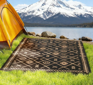 English Elm Geometric Reversible Polypropylene Outdoor Rug Uv Resistant Waterproof Patio Deck Mat T3971P421394