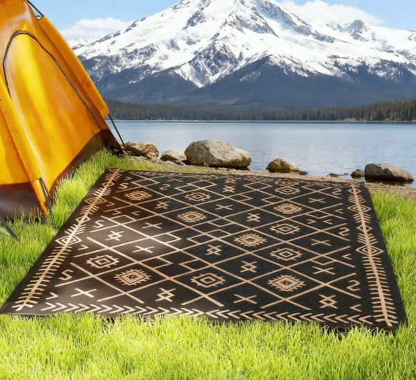English Elm Geometric Reversible Polypropylene Outdoor Rug Uv Resistant Waterproof Patio Deck Mat T3971P421394