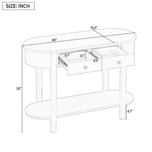 English Elm Trexm Vintage French Country Console Table Pine Frame Glazed Finish Two Drawers N715P230796K