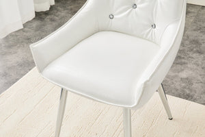 English Elm Crocodile Textured Pu Leather Accent Chair Diamond Tufted with Chrome Metal Legs W3493P456345
