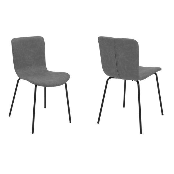 English Elm Perain Modern Light Gray Fabric Dining Chairs Set of 2 with Metal Legs, Durable 250 lb Capacity, Easy Assembly B2736P354369