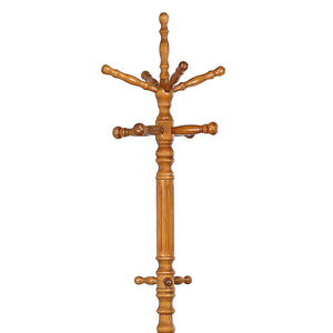 English Elm Cosman Elegant Golden Brown 11-Hook Freestanding Coat Rack with Hanger — Timeless Asian Hardwood Storage B062P328612