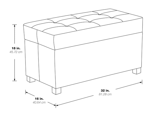 OSP Home Furnishings Storage Ottoman Dove