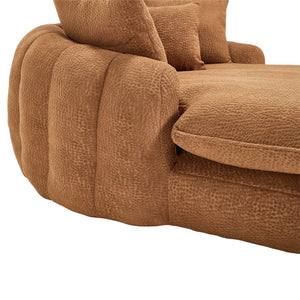 English Elm Oversized Memory Foam Chenille Bean Bag Sofa with Wrap-Around Backrest and Lumbar Support for Adults Orange W395P359410
