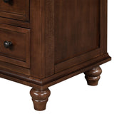 English Elm 3-Drawer Storage Wood Cabinet, End Table Set Of Two With Pull Out Tray