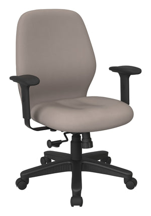 OSP Home Furnishings Mid Back Executive Office Chair Synchro Tilt Lumbar Support Ergonomic Padded Arms Stratus 3121-R103