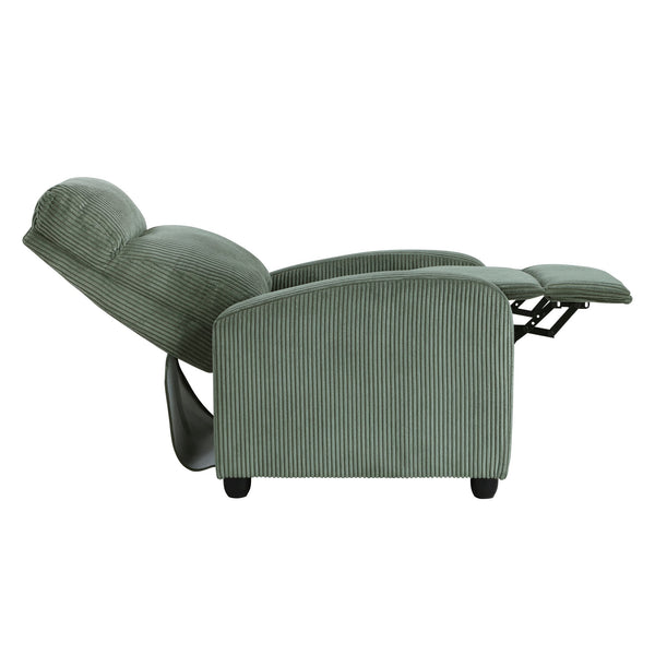 English Elm Modern Parsons Push Back Recliner Chair in Soft Corduroy Fabric — Sleek Comfortable Living Room Lounger with Solid Wood Frame and Easy Recline Mechanism Green 30 L x 27 W x 21.5 H B011P395854