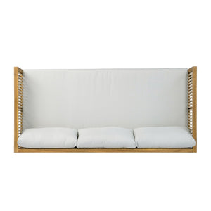 English Elm 2-piece Acacia Wood Outdoor Daybed and Coffee Table Set Resort Coastal Style N770P378689L_N770P354675L