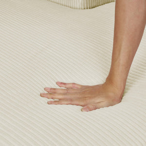 English Elm 3 Corduroy Double-Chaise Sectional Sofa with Removable Covers, Foam Cushions & Minimalist Design Cream B343S00008