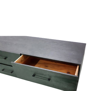 English Elm 86.5x20x30.5" Cabinet, Black — Acacia Wood & Iron Sideboard with Dual Drawers, Spacious Top, Modern Storage W2078P293287