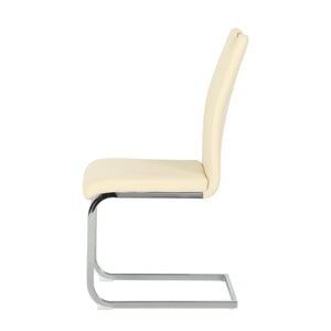 English Elm Modern Pu Leather Dining Chair Set of 2 with Polished Metal Legs for Kitchen W210P375083
