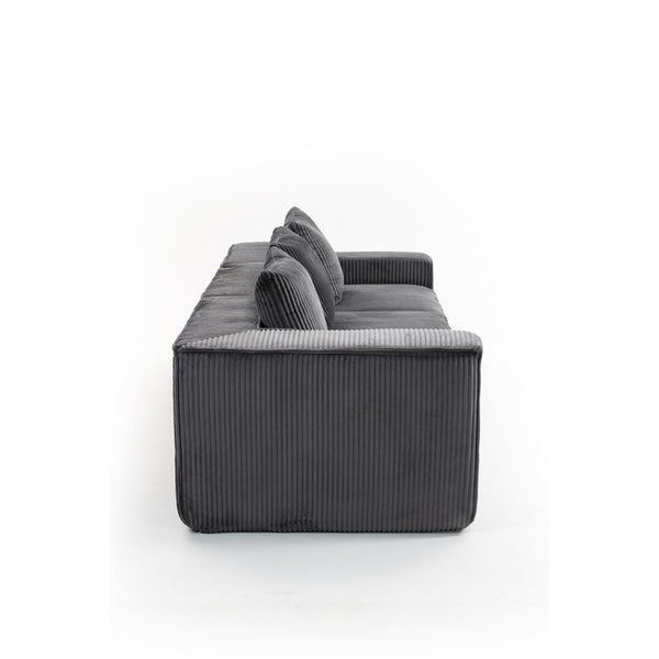 English Elm Modular Corduroy Sectional with Deep Foam Seating Low Profile Living Room Couch W3326S00013
