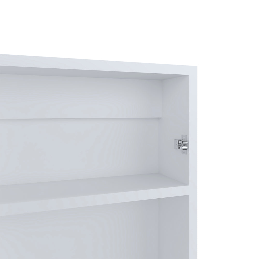 English Elm Juno Narrow Mirrored Medicine Cabinet 25.7" H x 15.7" W — Space-Saving Wall Mount with 3 Shelves for Bathroom and Kitchen White 31.2 L x 19.3 W x 3.6 H B200P240248