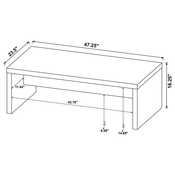English Elm Brianna Mango Rectangular Coffee Table - Rustic Engineered Wood With Modern Farmhouse Charm B062P378333