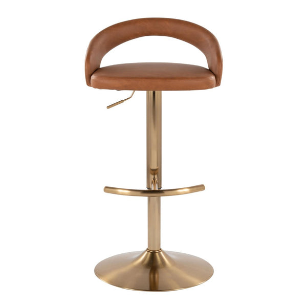 English Elm Adjustable Swivel Barstools Set of Two with Chrome Base Mid-century Kitchen Counter Seating Camel B202S01978