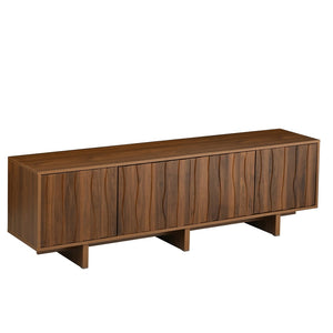 English Elm Retro Wood Grain Media Console Wavy Door Cabinet for Living Room Tvs 75 In N721P379534D