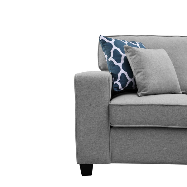 English Elm Inaya 67" Light Gray Linen Loveseat - Compact 2-Seater Sofa for Apartments, Cozy Modern Comfort B061S00937