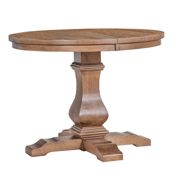 English Elm Christopher Knight Home® - Oval Rustic Walnut Extension Dining Table - Eco-Friendly Rubberwood, Elegant Pedestal Base & Leaf N771P355872T_N771P355873T