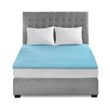 Sleep Philosophy 1.5" Gel Memory Foam Casual All Season Reversible Hypoallergenic 1.5" Cooling Mattress Topper BASI16-0384 Blue