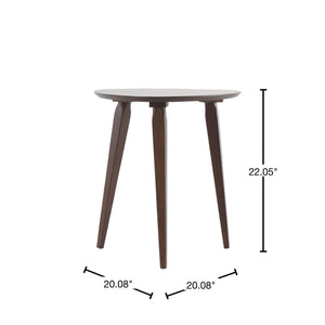 English Elm Christopher Knight Home® - END TABLE Walnut Rubberwood Mid-Century Side Table with Tapered Oval Top & Tripod Legs, 20" x 22.75" 59310.00