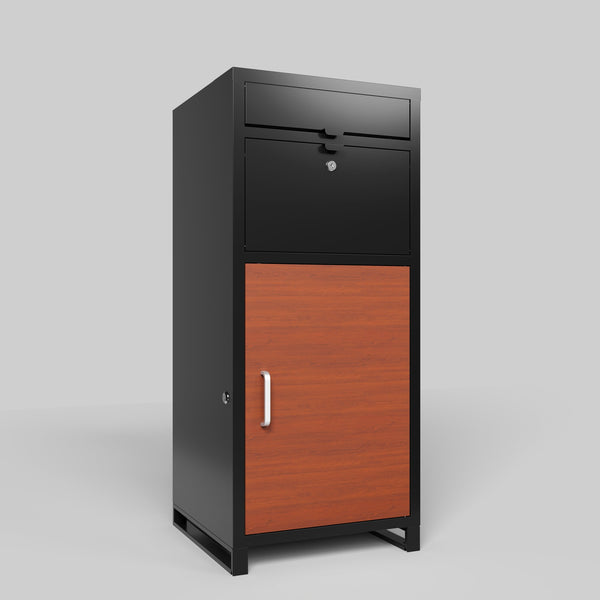 English Elm Outdoor Parcel Drop Box Steel Courier Locker 38"x18" Weatherproof Security Chest with Mechanical Lock W396P278340