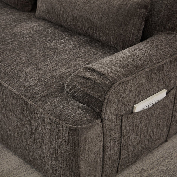 English Elm Chenille Oversized L-Shape Luxury Sectional Sofa - Minimalist, Comfy Sleeper Couch For Stylish Spaces W2339S00066