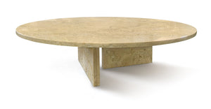 English Elm Glod Yellow Beige Marble Coffee Table - Handcrafted Luxury Design, Modern Minimalist 90Cm Centerpiece W1696P262767