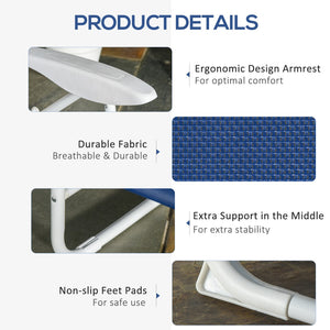 English Elm Outsunny Folding Chaise Lounge Chair - Adjustable 4-Position, Lightweight Metal Frame For Beach & Patio W2225P200778-GIGA