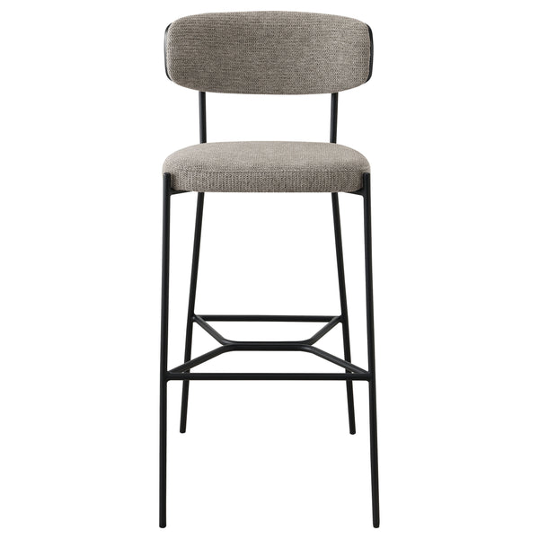 English Elm Joy Light Brown Pub-Height Bar Stools Set of 2 — Curved Lumbar Support, Durable Metal Frame, Geometric Footrest B062P299866