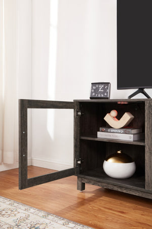 English Elm Sestriere 70 Inch Electric Fireplace Tv Stand with Walnut Finish and Cabinet Storage B2749P413269