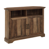 44" Grooved Door Corner TV Console Rustic Oak W44CMCR2DRO Walker Edison