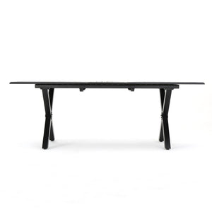 English Elm Outdoor Expandable Cast Aluminum Slatted Patio Dining Table with Rust Resistant Frame N768P372920B