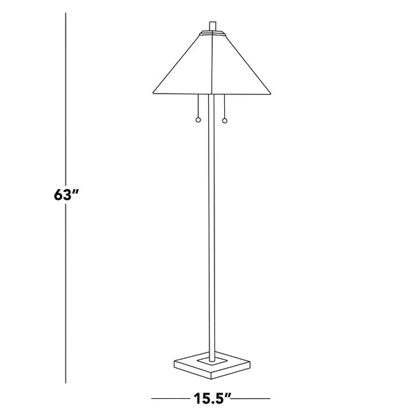 English Elm 63" Tiffany Style Floor Lamp with Stained Green Glass and Bronze Finish B202P471645