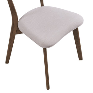 English Elm Caleb Mid-century Upholstered Dining Chair Set of Four with Tapered Oak Legs Light Beige,Walnut N768P282333W
