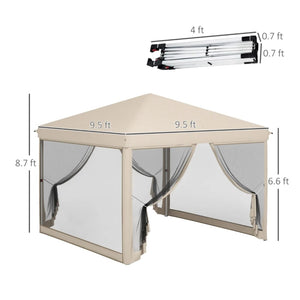 English Elm Outdoor Pop up Screen Canopy with Mesh Walls Uv Resistant Roof for Backyard Camping T3971P455869