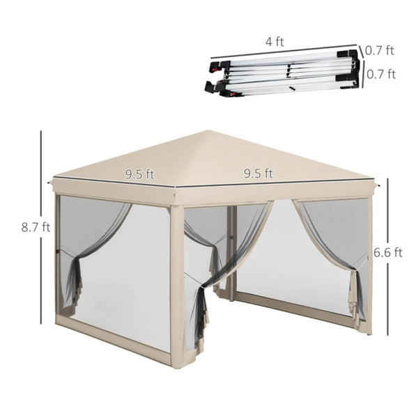 English Elm Outdoor Pop up Screen Canopy with Mesh Walls Uv Resistant Roof for Backyard Camping T3971P455869