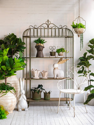 English Elm 14.5x8.5x13.5" Magnesium Horse Statue Planter with Textured Brown Finish, Gold Leaf Crown, Indoor/Outdoor Durable Decor W2078P335759