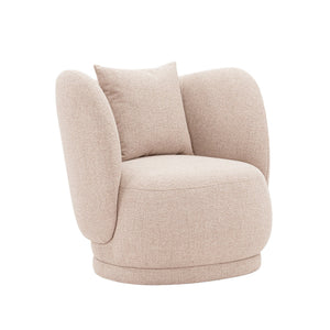 English Elm Siri Upholstered Lounge Chair Wheat — Pine Frame, Linen Weave, High-Density Foam, Accent Pillow, 440lb Capacity B365P398030