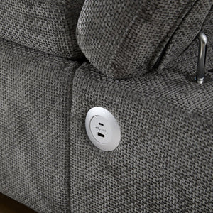 English Elm [video]107'' Chenille Sleeper Sectional with Usb Charging Storage Ottoman and Adjustable Armrest Gray N723S8782E