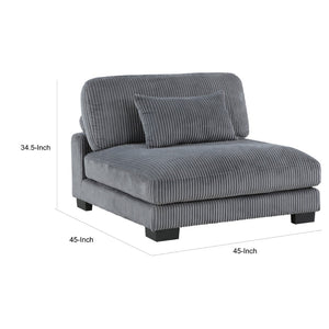 English Elm Rix Modular Armless Chair Corduroy Upholstered Channel Tufted Mid Century Sectional Seating Black+ Gray B056P412614