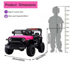 English Elm Ride on Electric Kids Car 12v Luxury Toy with Remote Control Swing and Led Lights Pink W1760P358703