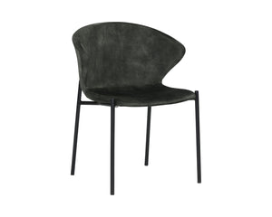 Sunpan ERIC Dining Chair - Stylish Nono Dark Green Upholstery with Mid-Century Design & Modern Comfort 107512