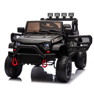 English Elm 24v Kids Electric Ride on Car with Parental Remote Dual Motors and Four Wheel Suspension Black W1578P208321