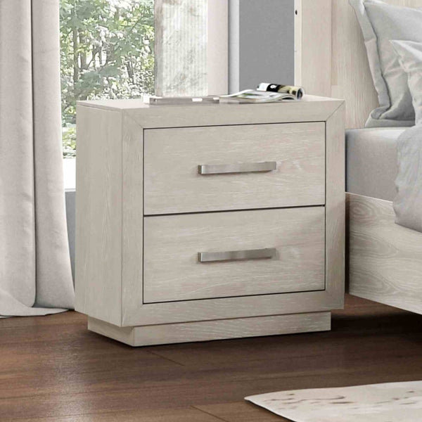 English Elm King Platform Bed Set with Led Headboard Oak Veneer Storage and Two Nightstands B2741S00863