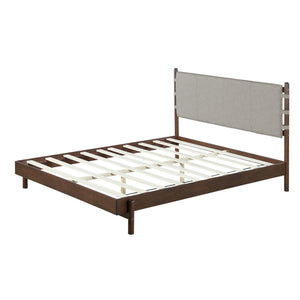 English Elm Christopher Knight Home® - Modern Queen Bed Frame Set with Two Nightstands – Sleek Wood Platform Bed, Headboard, Storage Drawers, Durable Veneer Finish, Stylish Bedroom Bundle Light Gray,Walnut N770S498D38D39D