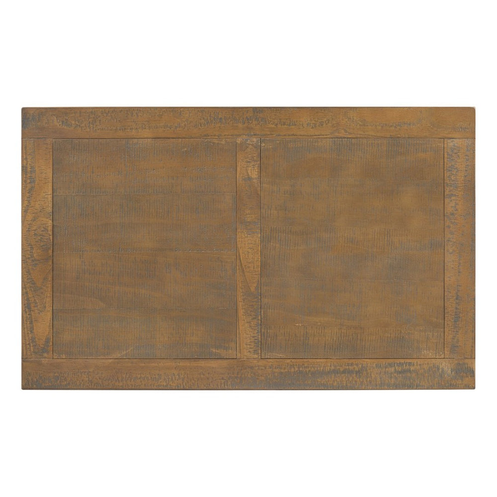 English Elm U_Style Vintage Coffee Table With Artistic Vase Legs & Luxurious Pine Veneer For Timeless Elegance N711P256967D-GIGA