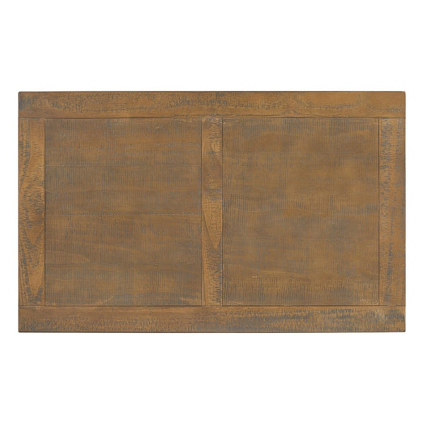 English Elm U_Style Vintage Coffee Table With Artistic Vase Legs & Luxurious Pine Veneer For Timeless Elegance N711P256967D-GIGA