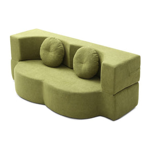 English Elm 2-in-1 Folding Floor Sofa Foam Sleeper Twin Futon Couch for Compact Living Spaces Green W1117P419825