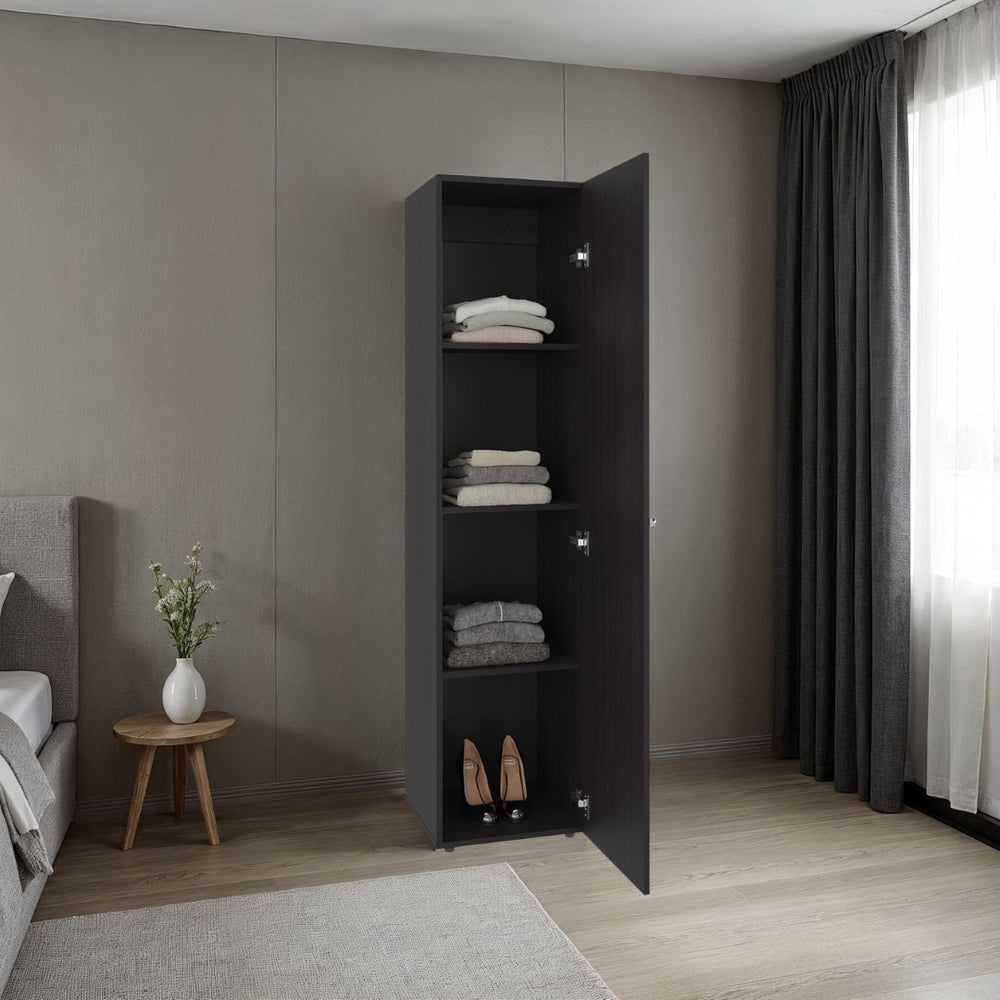 English Elm Home Freestanding Tall Storage Cabinet with Mirror Door and Four Interior Shelves Dark Walnut B070P487567